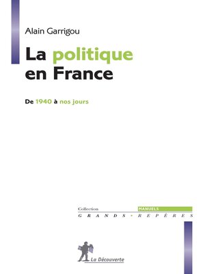 cover image of La politique en France de 1940 à nos jours